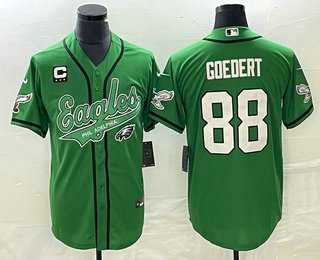 Men's Philadelphia Eagles #88 Dallas Goedert Green C Patch Cool Base Stitched Baseball Jersey,We sell and wholesale Men's Philadelphia Eagles #88 Dallas Goedert Green C Patch Cool Base Stitched Baseball Jersey on line form chian!